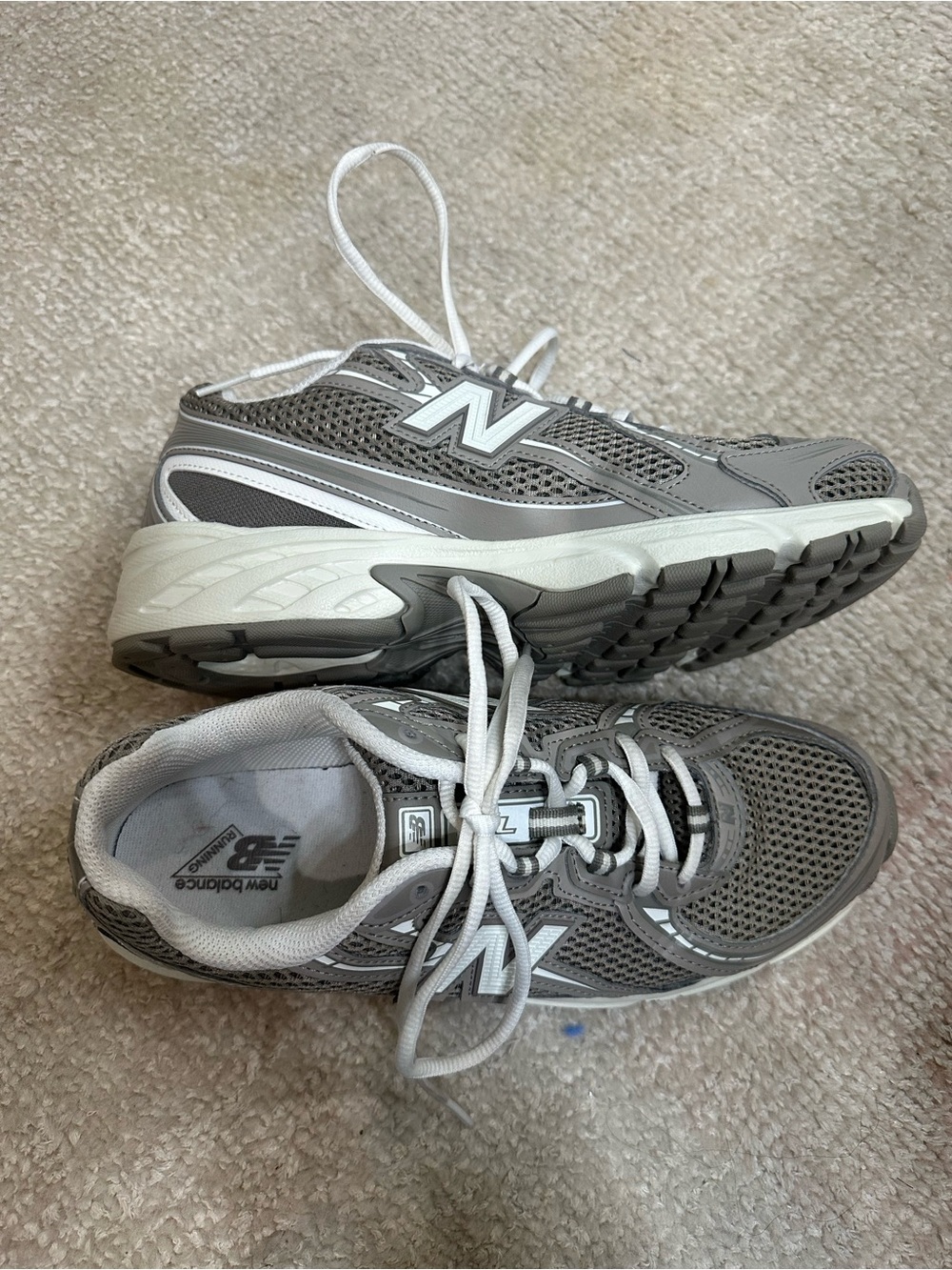 New Balance Gray and White Running Sneakers